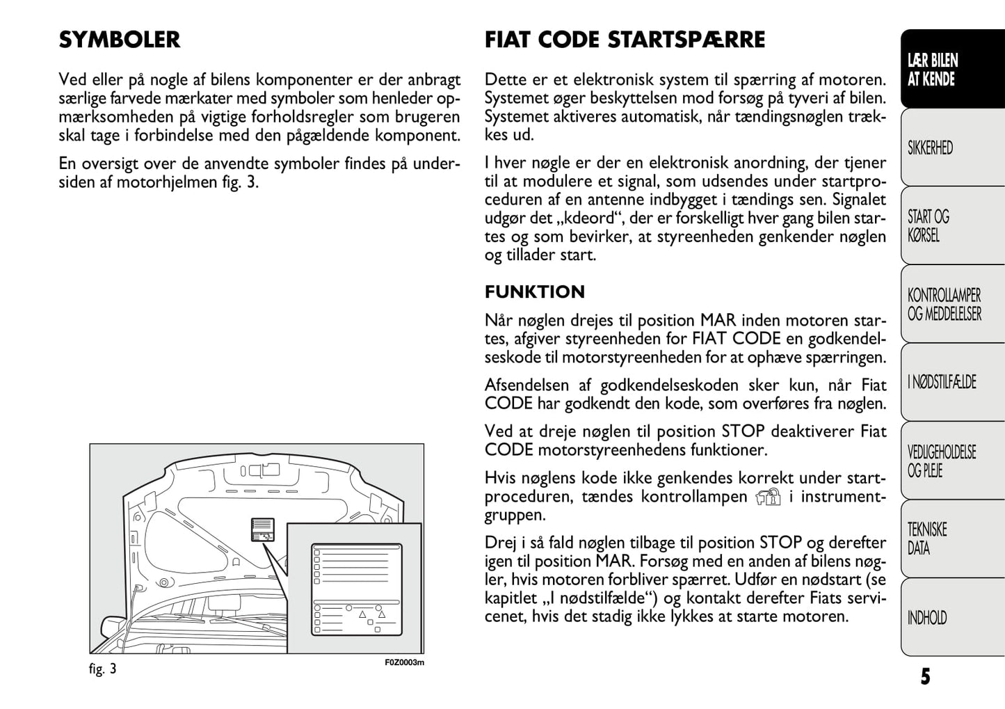 2011-2012 Fiat Panda Bedienungsanleitung | Dansk