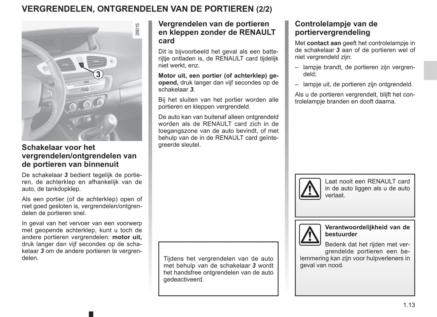 2011-2012 Renault Scénic/Grand Scénic Owner's Manual | Dutch