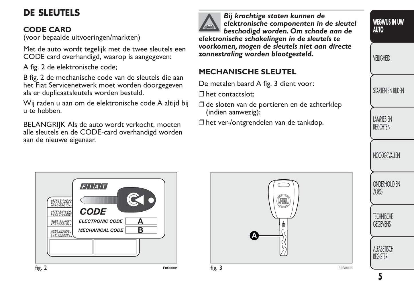 2013-2014 Fiat 500 Owner's Manual | Dutch