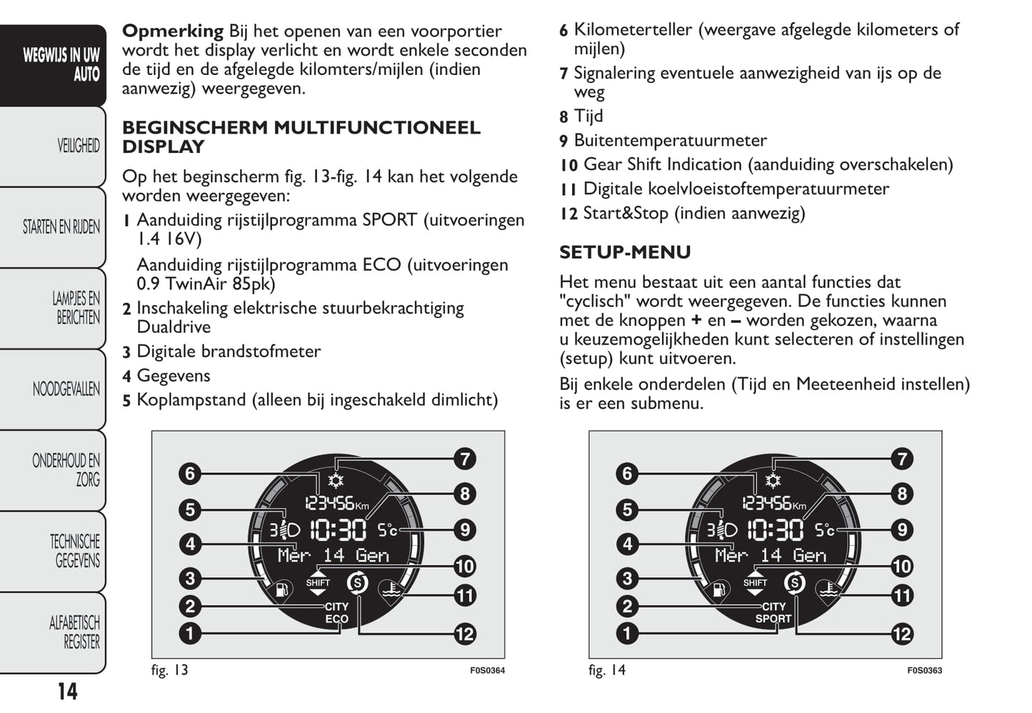 2013-2014 Fiat 500 Owner's Manual | Dutch