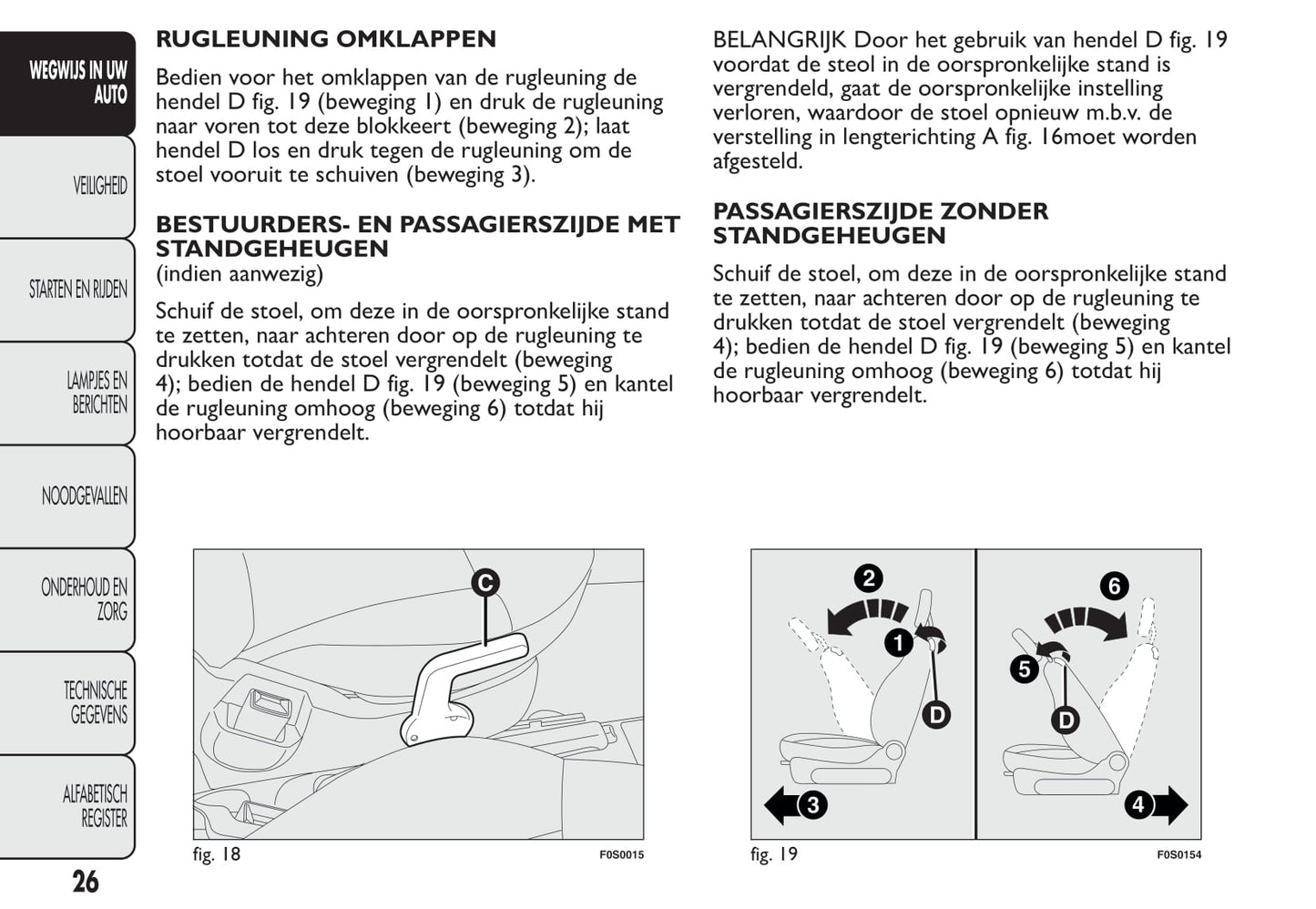 2013-2014 Fiat 500 Owner's Manual | Dutch