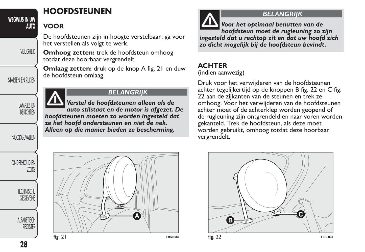 2013-2014 Fiat 500 Owner's Manual | Dutch