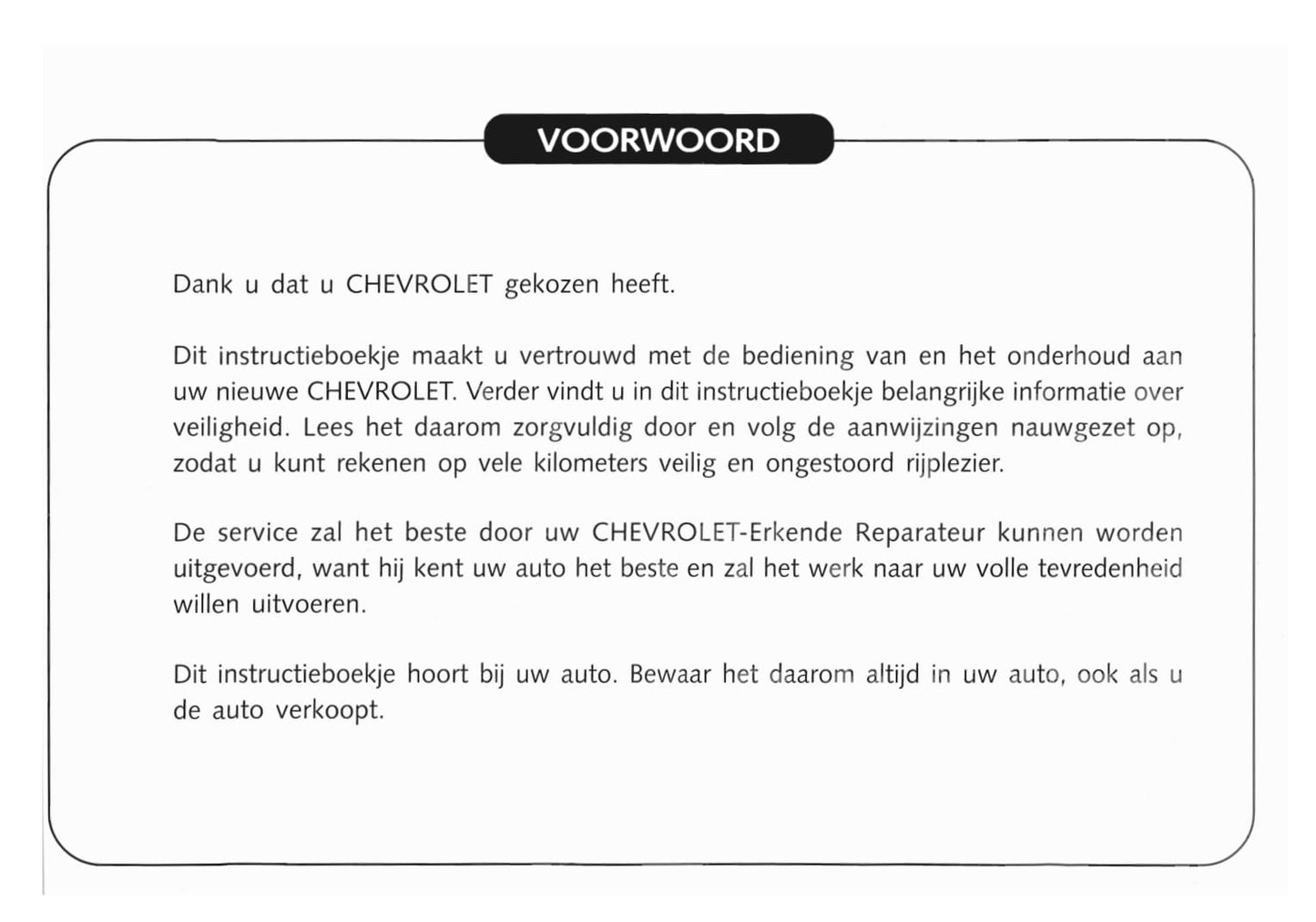 2005-2010 Chevrolet Matiz Owner's Manual | Dutch