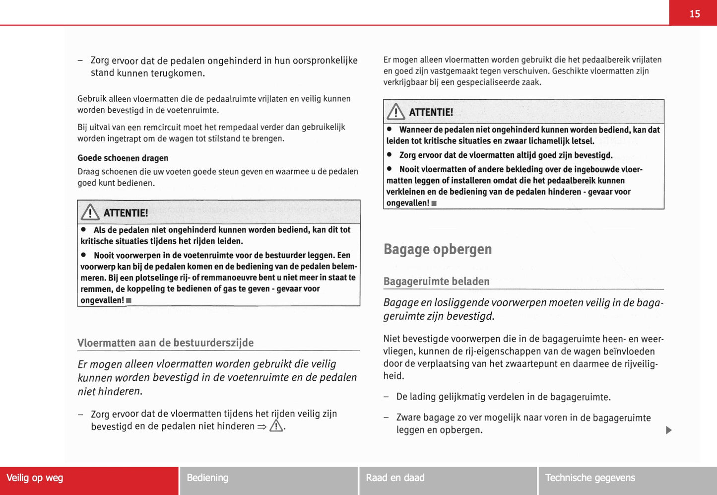 2005-2006 Seat Alhambra Owner's Manual | Dutch