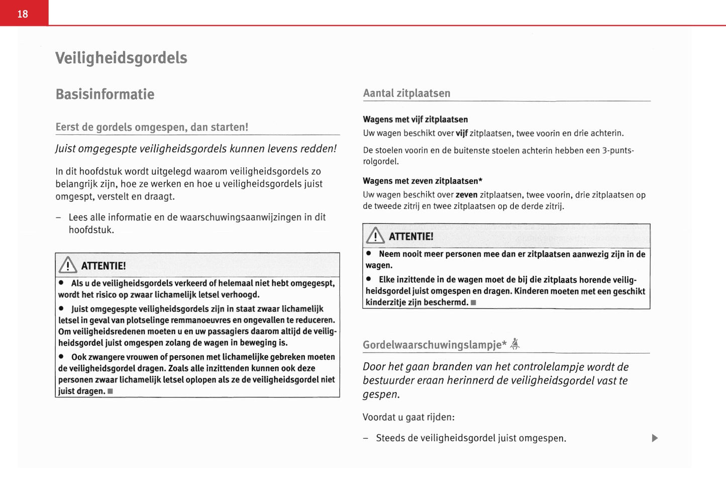 2005-2006 Seat Alhambra Owner's Manual | Dutch