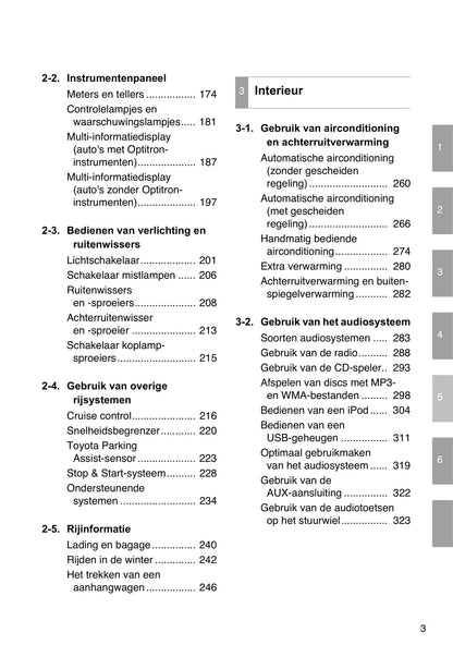 2012-2013 Toyota Auris Owner's Manual | Dutch