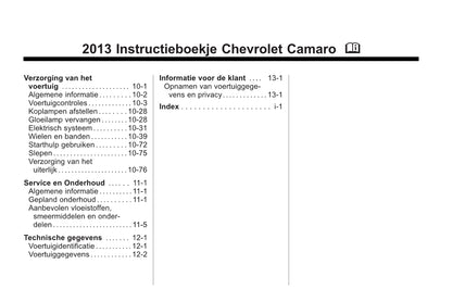 2013-2014 Chevrolet Camaro Owner's Manual | Dutch