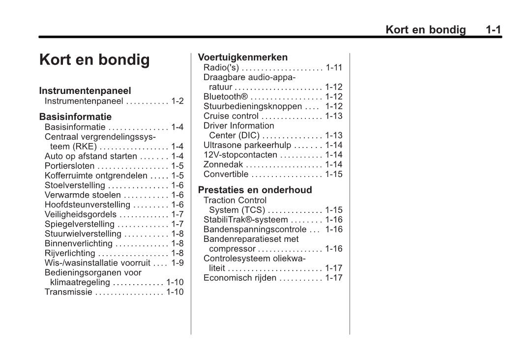 2013-2014 Chevrolet Camaro Owner's Manual | Dutch