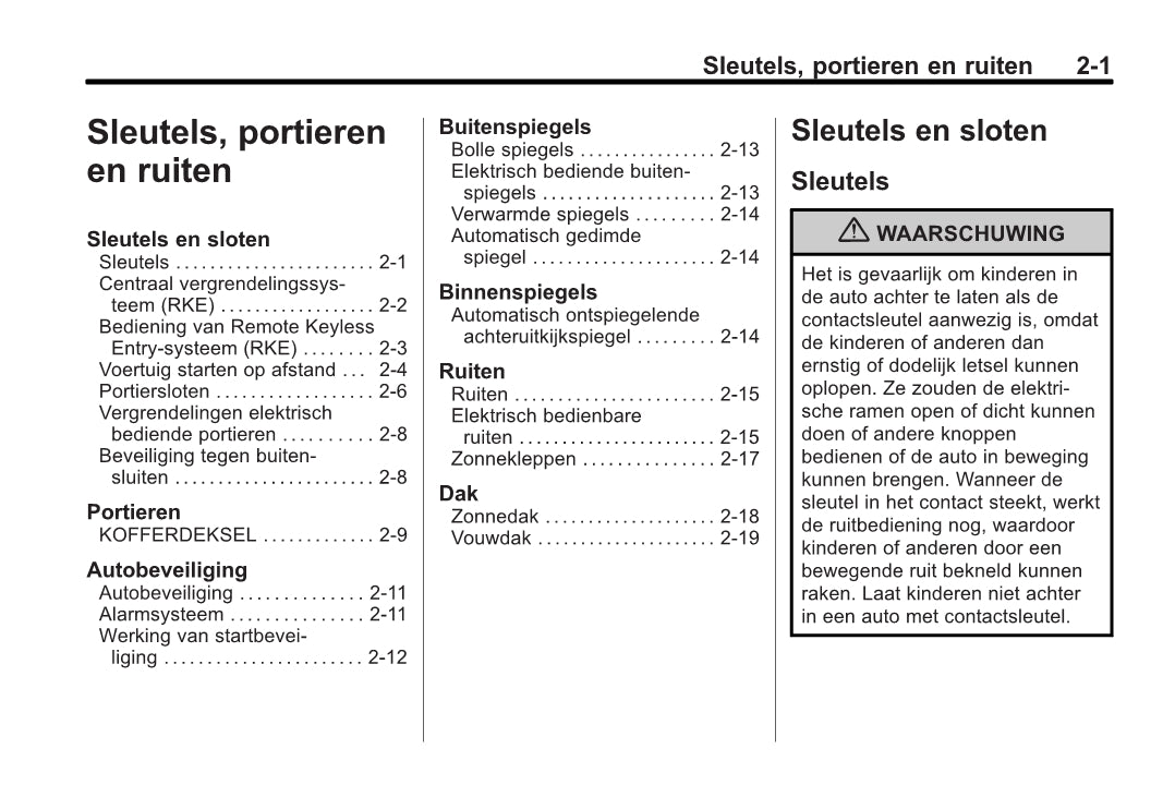 2013-2014 Chevrolet Camaro Owner's Manual | Dutch