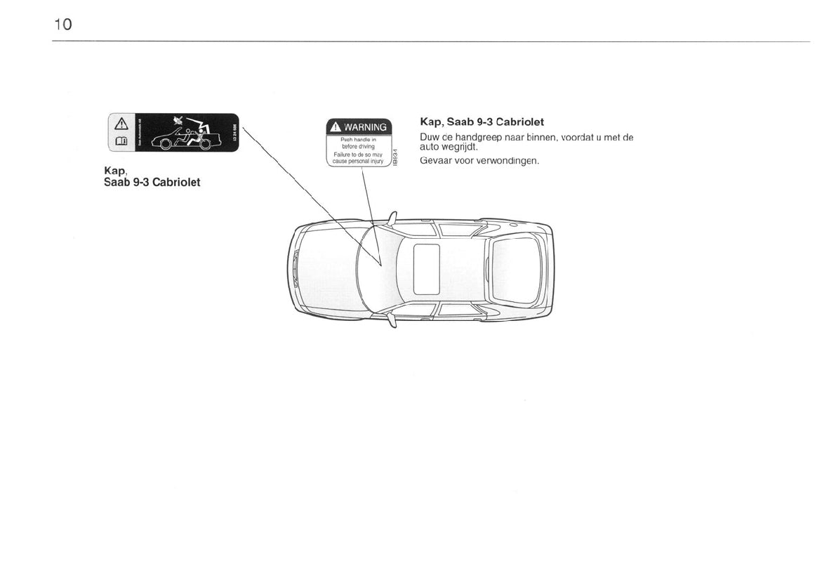 1998-2002 Saab 9-3 Owner's Manual | Dutch