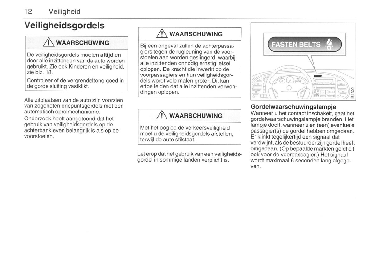 1998-2002 Saab 9-3 Owner's Manual | Dutch