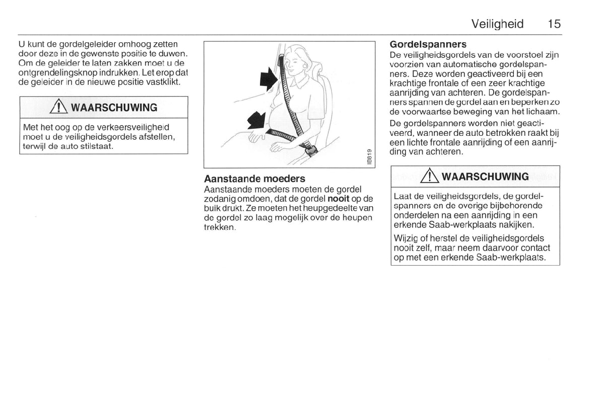 1998-2002 Saab 9-3 Owner's Manual | Dutch