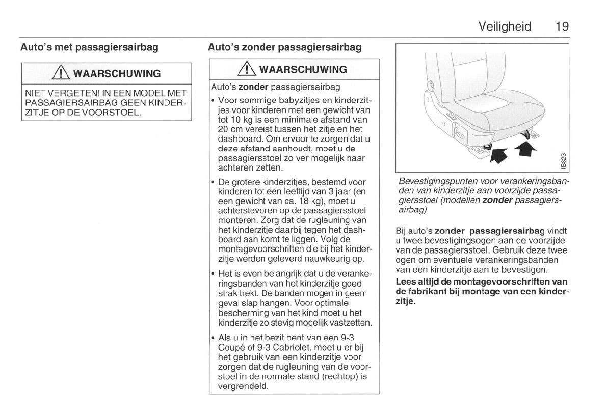 1998-2002 Saab 9-3 Owner's Manual | Dutch