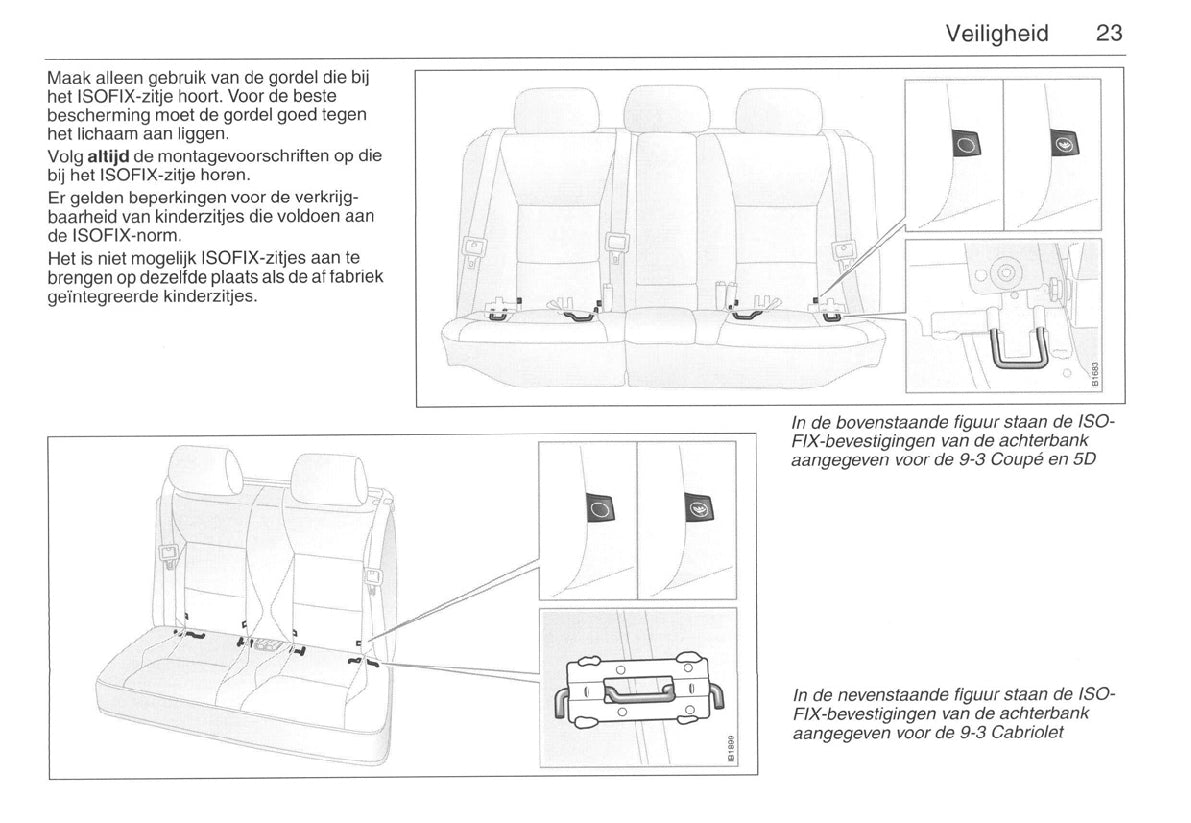 1998-2002 Saab 9-3 Owner's Manual | Dutch