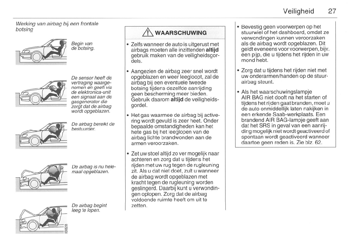 1998-2002 Saab 9-3 Owner's Manual | Dutch