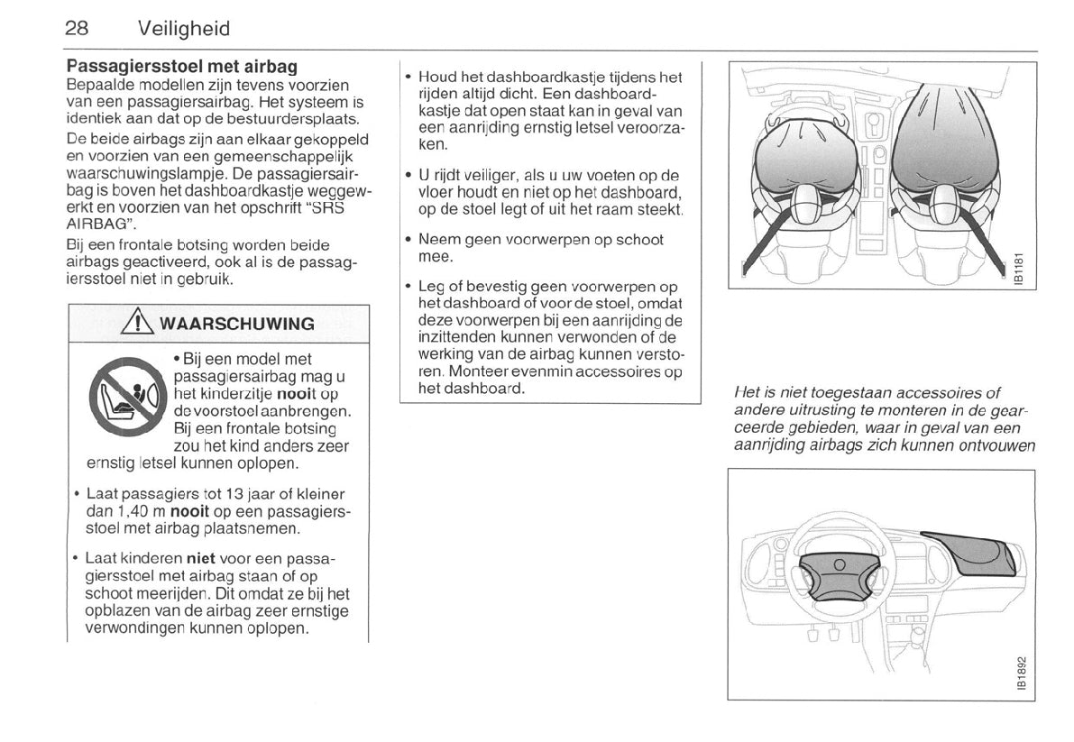 1998-2002 Saab 9-3 Owner's Manual | Dutch