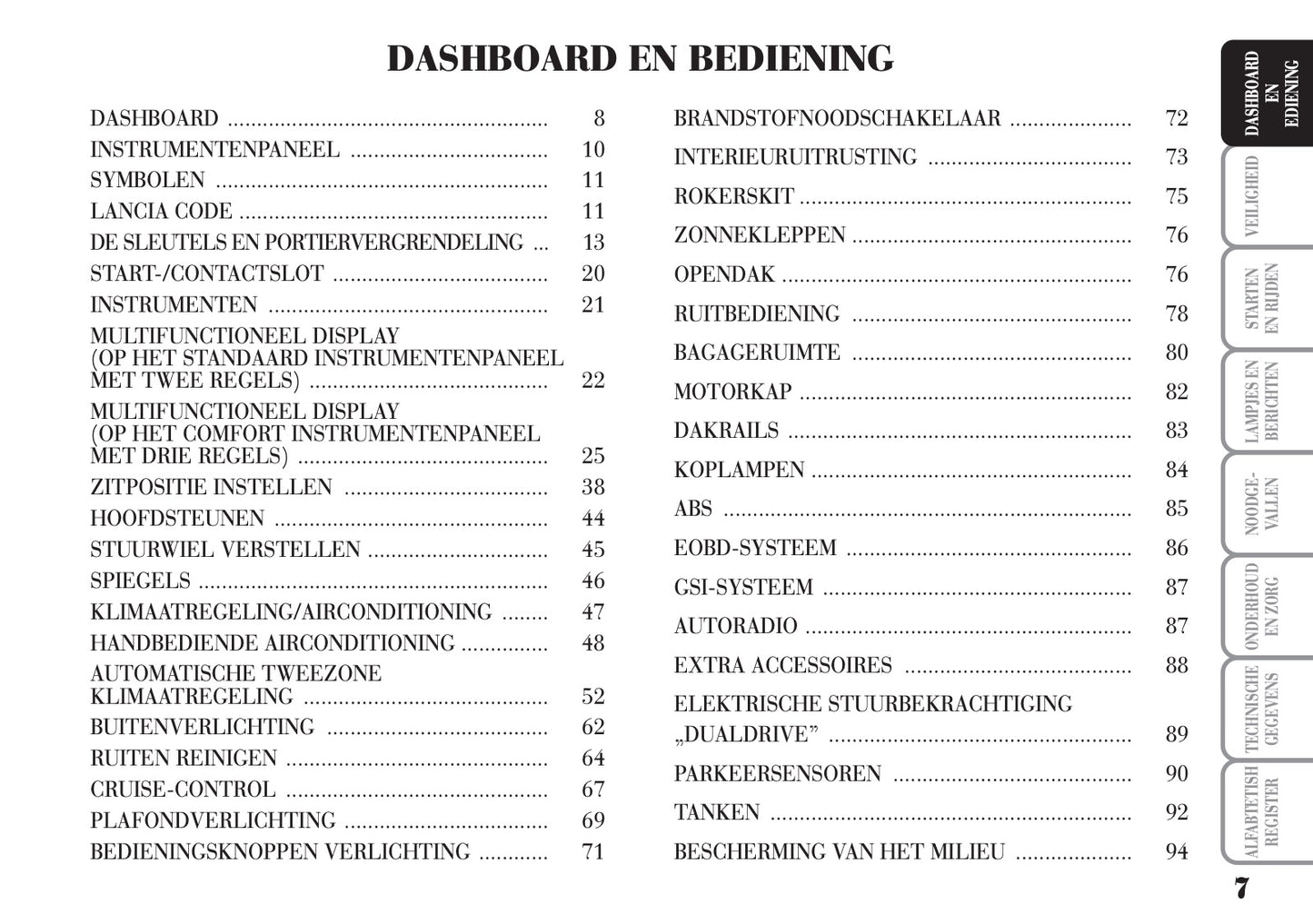 2004-2012 Lancia Musa Bedienungsanleitung | Niederländisch