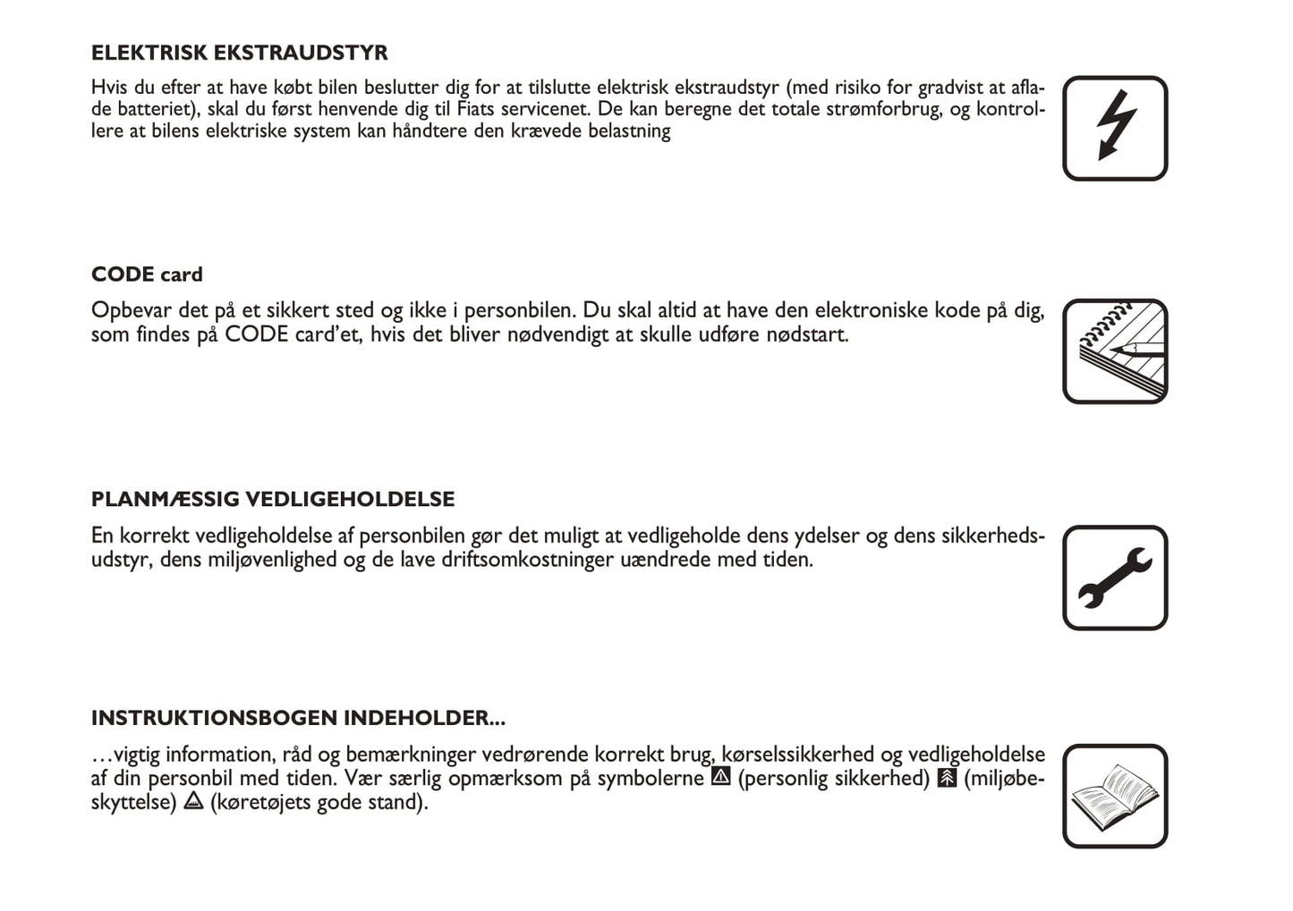 2010-2011 Fiat Idea Bedienungsanleitung | Dansk