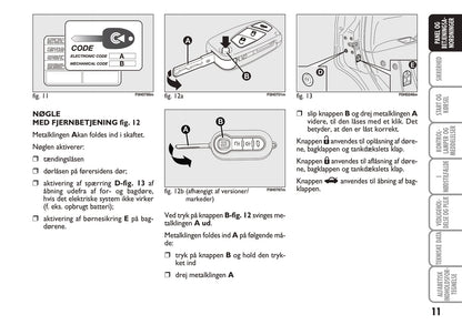 2010-2011 Fiat Idea Bedienungsanleitung | Dansk