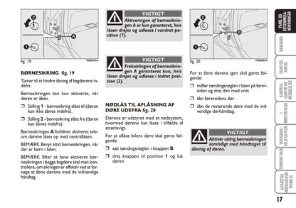 2010-2011 Fiat Idea Bedienungsanleitung | Dansk