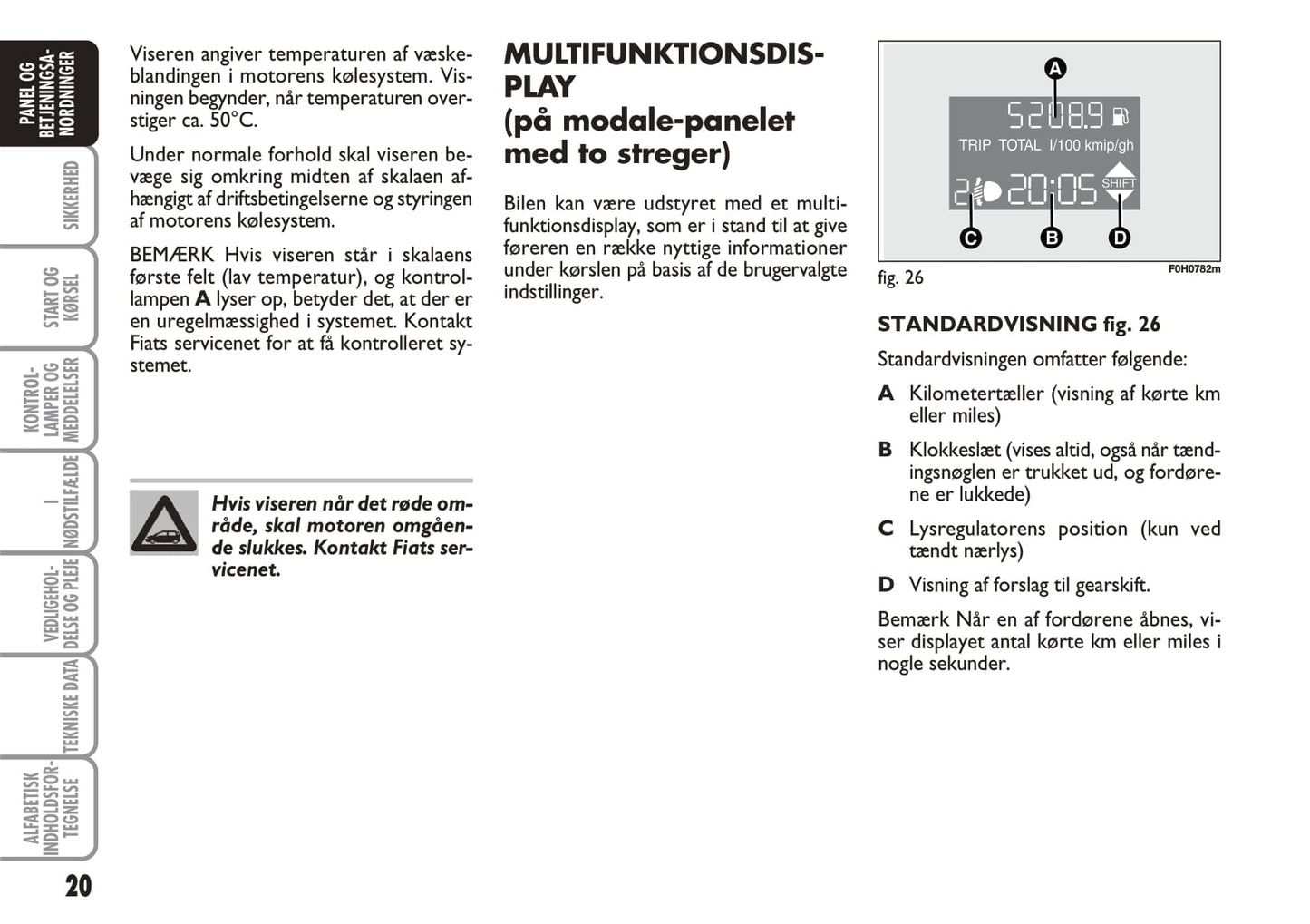 2010-2011 Fiat Idea Bedienungsanleitung | Dansk