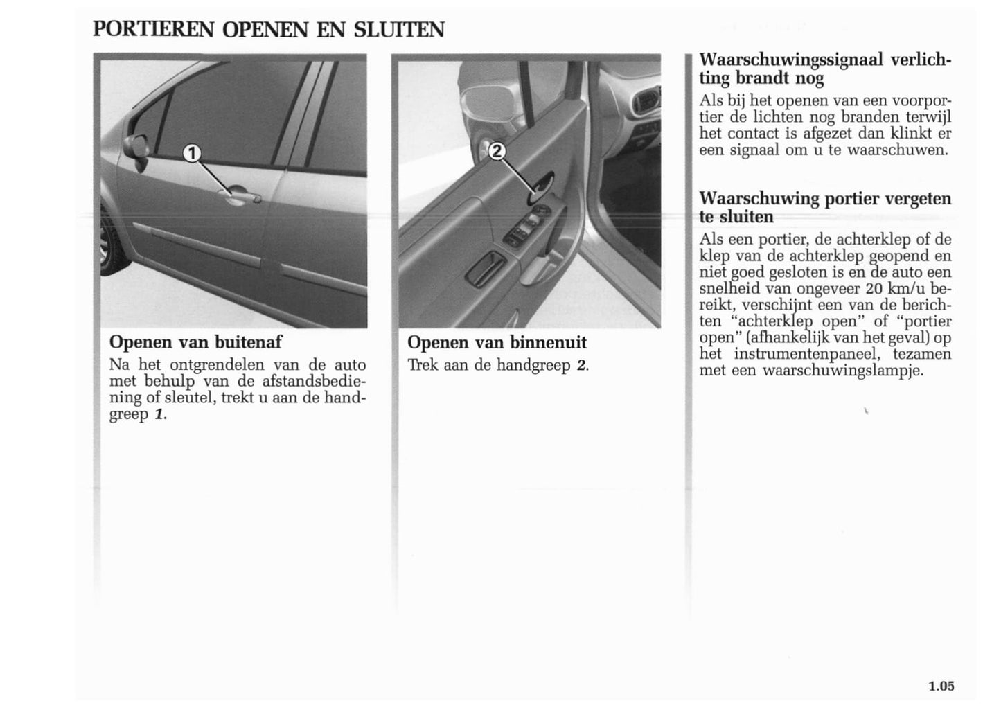 2004-2005 Renault Modus Owner's Manual | Dutch