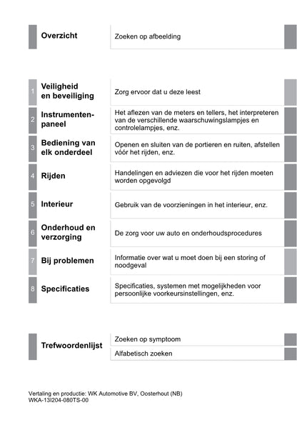 2013-2014 Toyota Auris Touring Sports Owner's Manual | Dutch