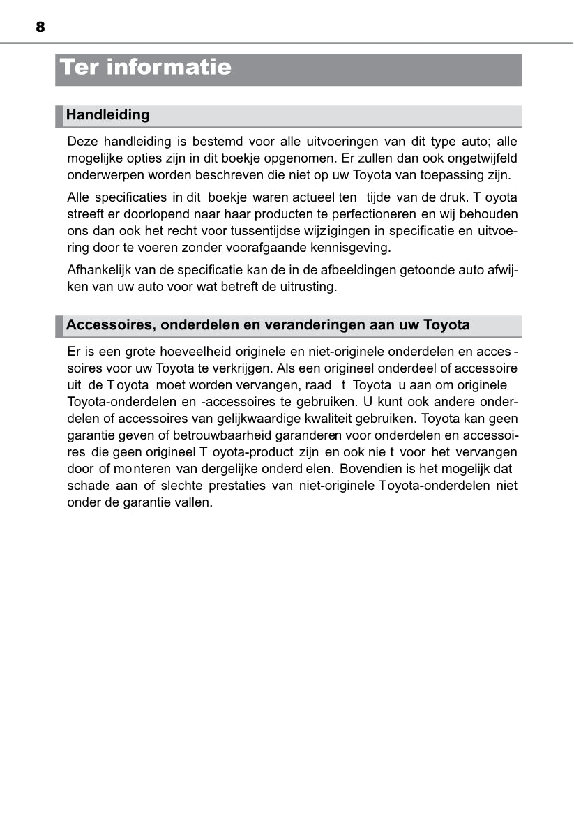 2013-2014 Toyota Auris Touring Sports Owner's Manual | Dutch