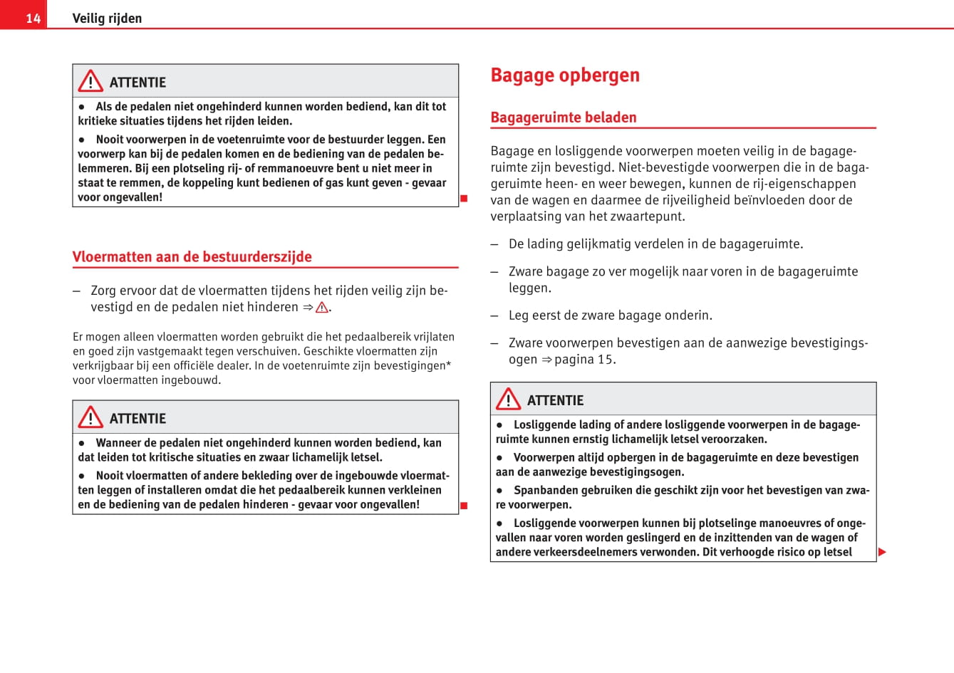 2014-2015 Seat Leon Owner's Manual | Dutch