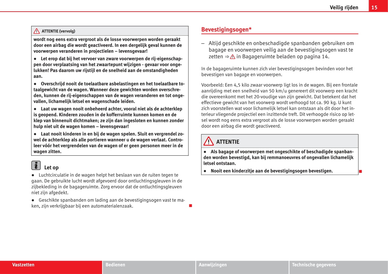 2014-2015 Seat Leon Owner's Manual | Dutch