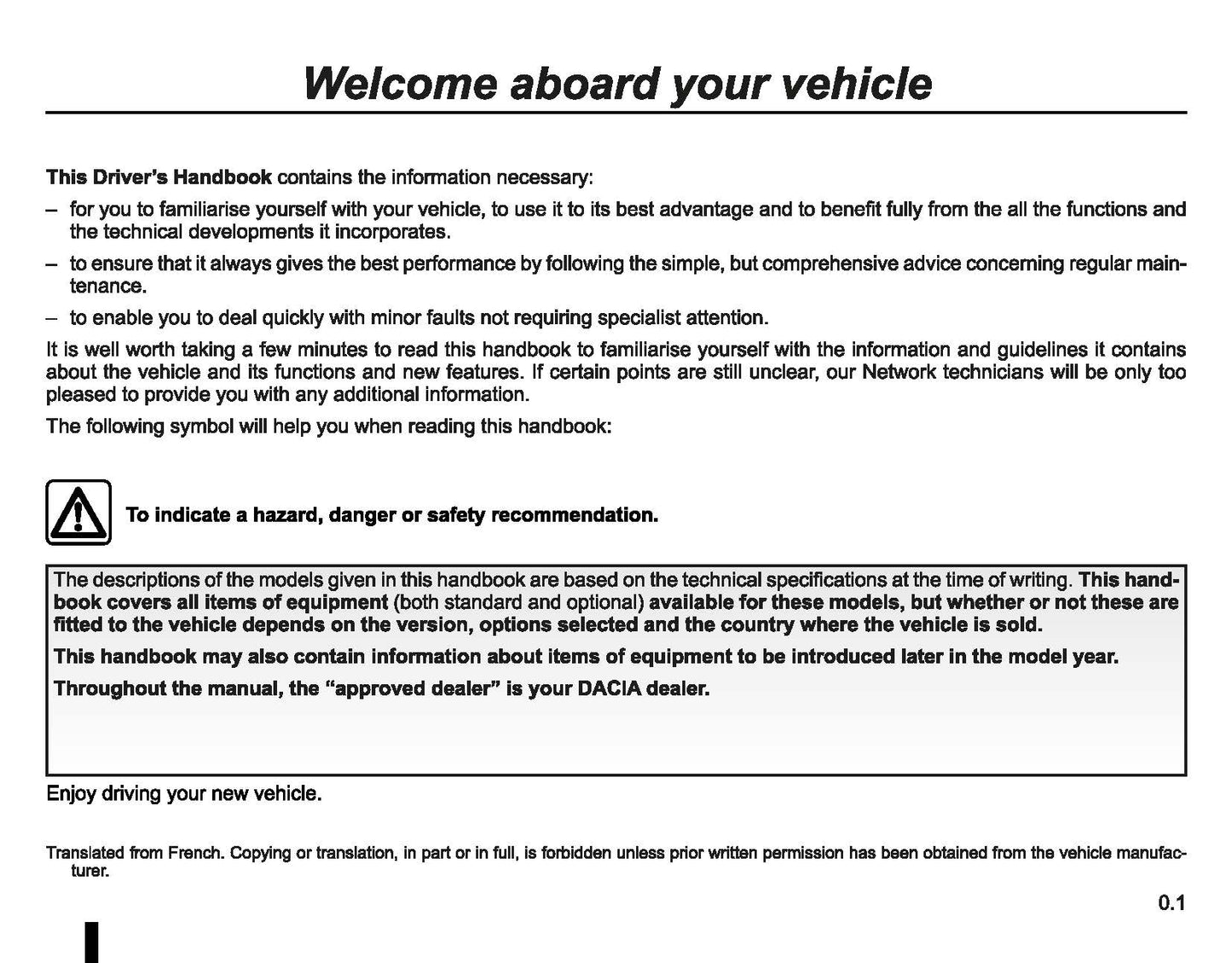 2014-2015 Dacia Duster Owner's Manual | English