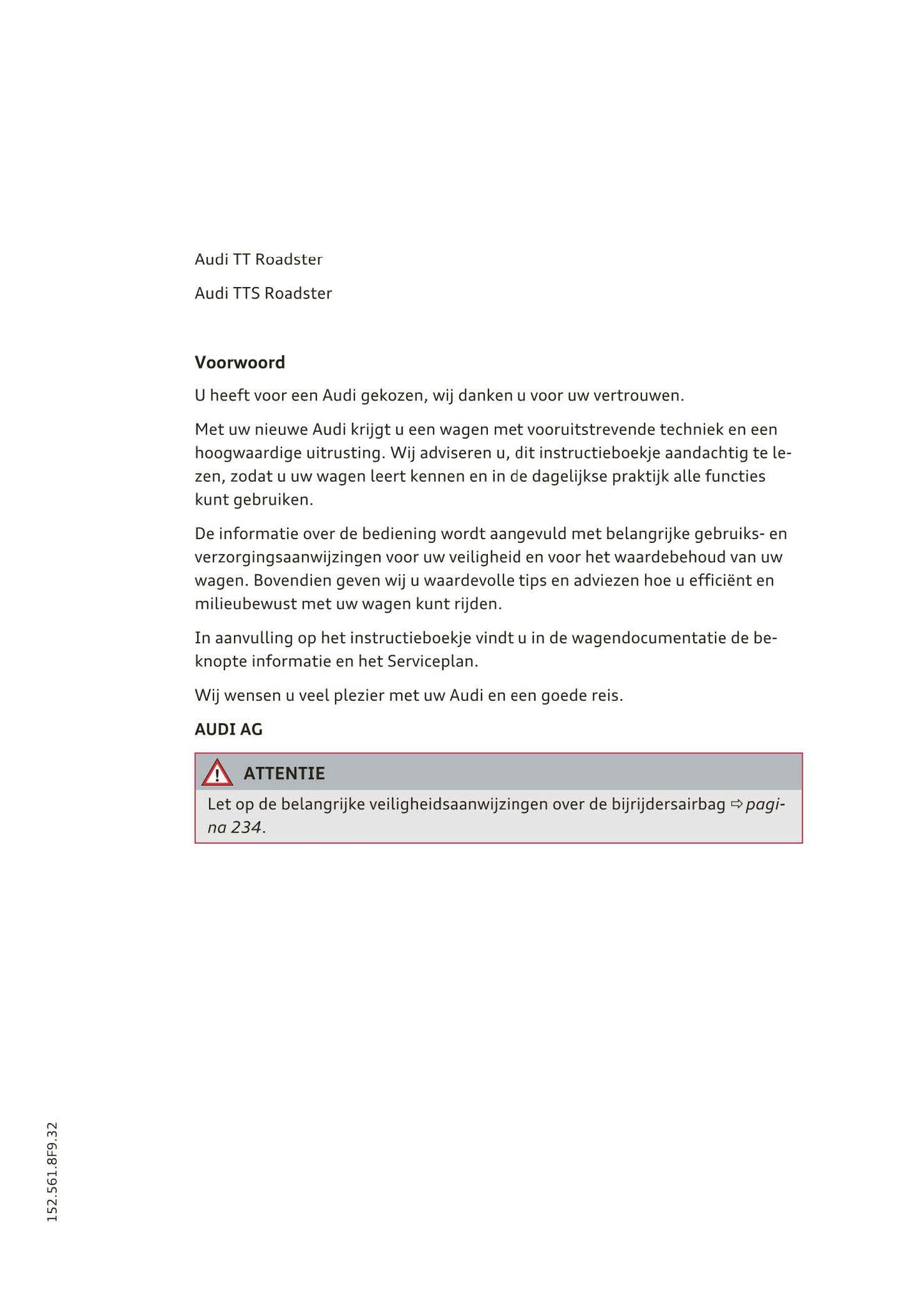2015-2017 Audi TT/TTS Roadster Gebruikershandleiding | Nederlands
