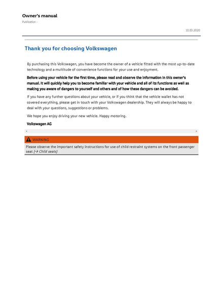 2020-2023 Volkswagen ID.3 Gebruikershandleiding | Engels