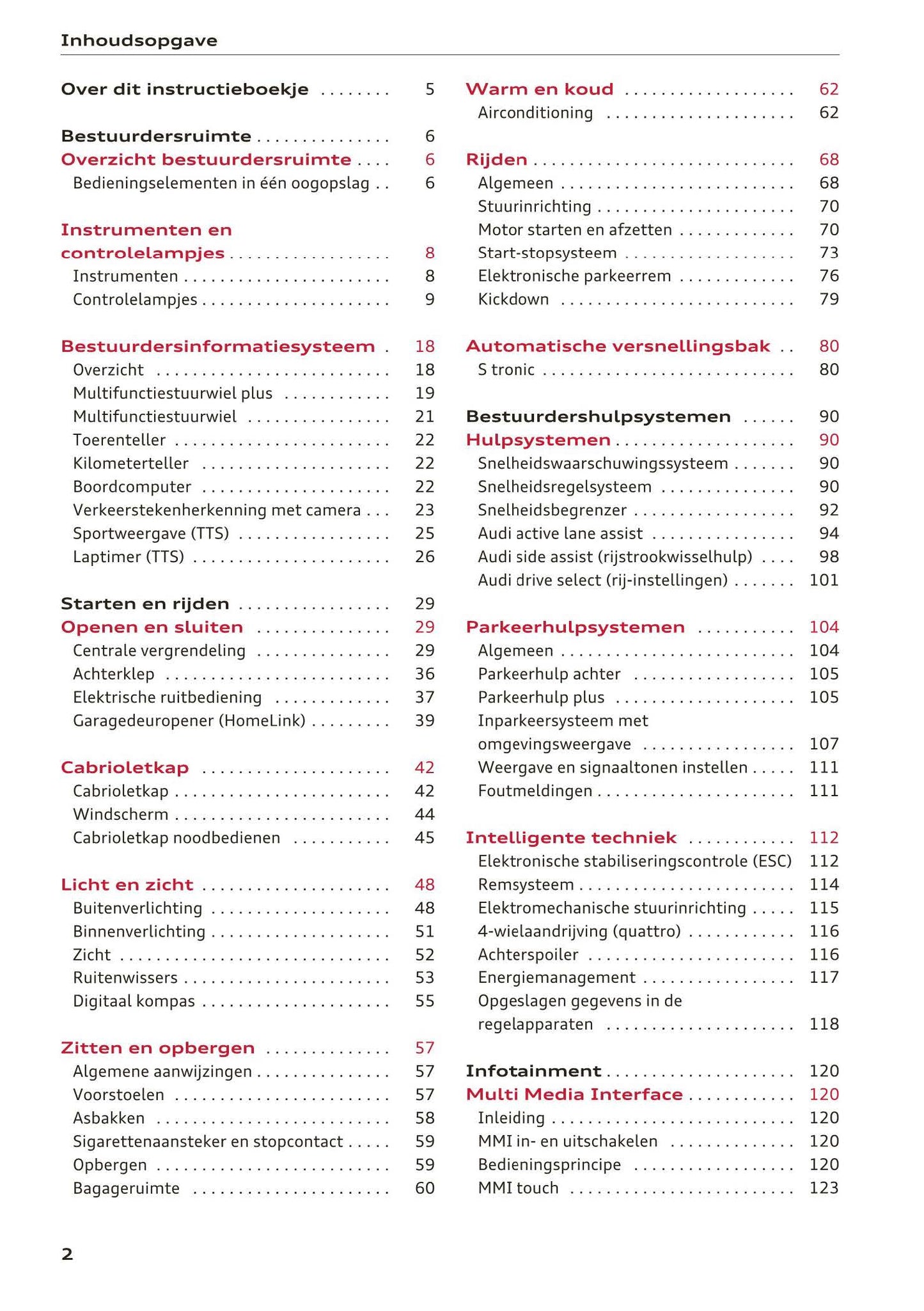 2015-2017 Audi TT/TTS Roadster Gebruikershandleiding | Nederlands