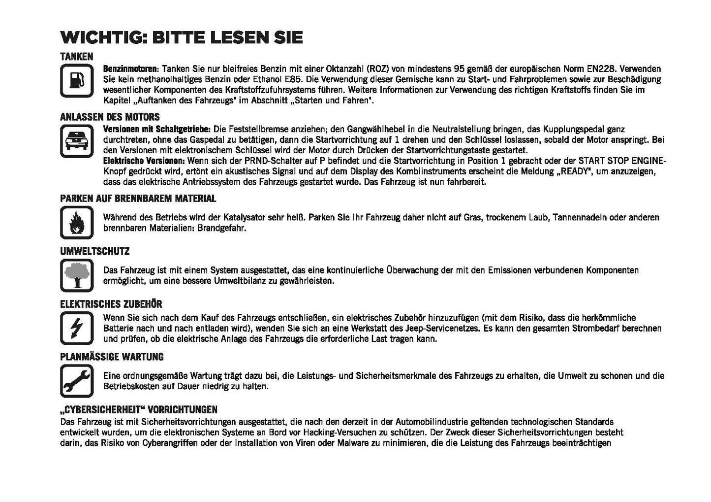 2023-2024 Jeep Avenger Owner's Manual | German