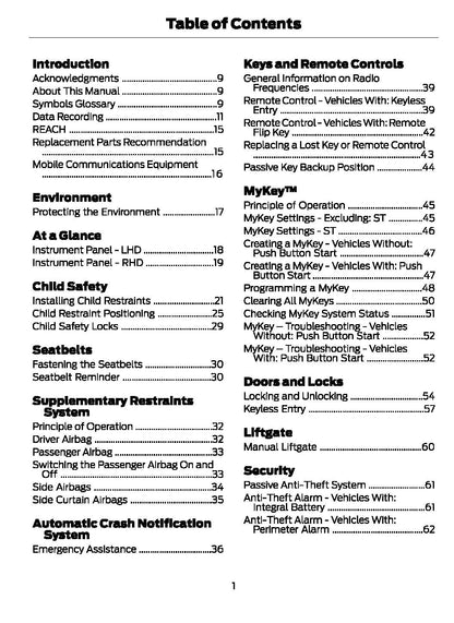 2020 Ford Fiesta Owner's Manual | English