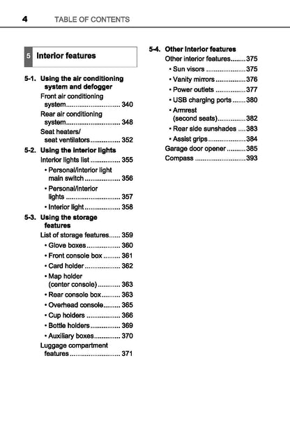 2020 Toyota Sequoia Owner's Manual | English