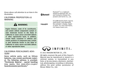 2014 Infiniti Q60 Gebruikershandleiding | Engels
