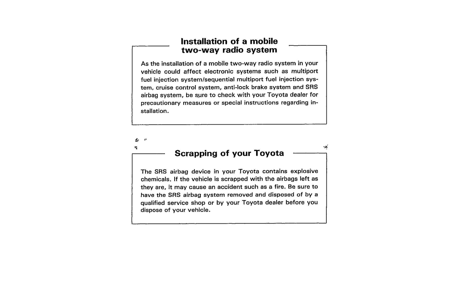 1993 Toyota Supra Owner's Manual | English