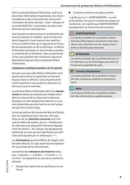 2018-2022 Audi A1 Sportback/A1 citycarver Owner's Manual | French