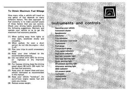 1989 Mitsubishi Montero Gebruikershandleiding | Engels