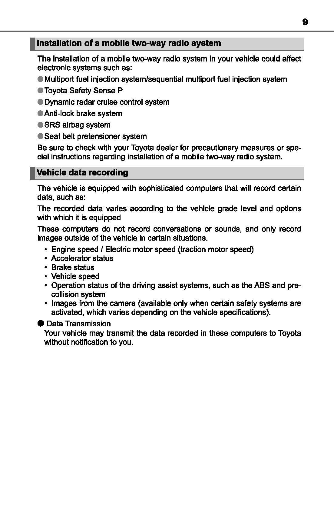 2020 Toyota Sequoia Owner's Manual | English