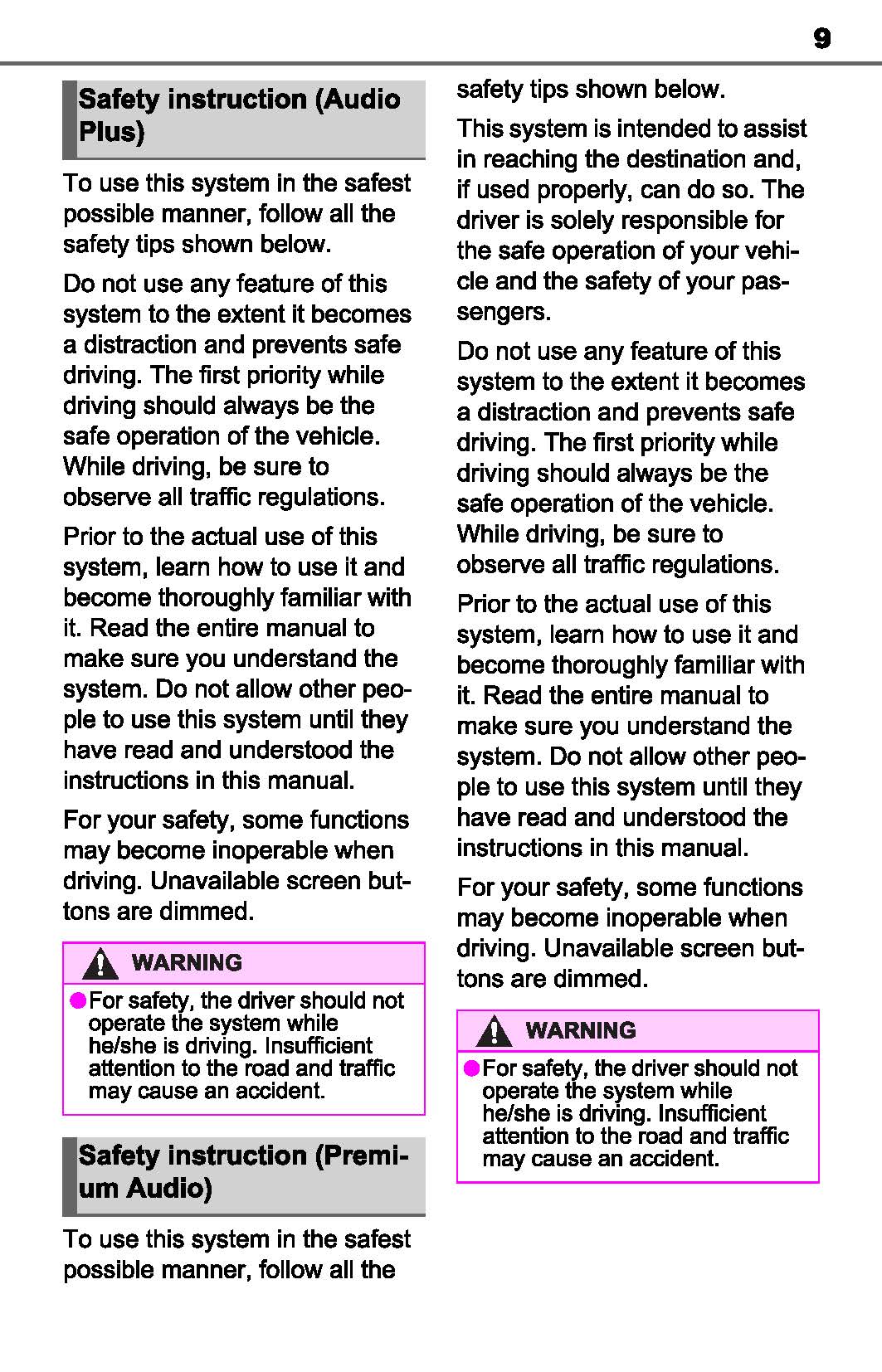 Toyota RAV4 Navigation And Multimedia System Owner's Manual 2019 - 2023