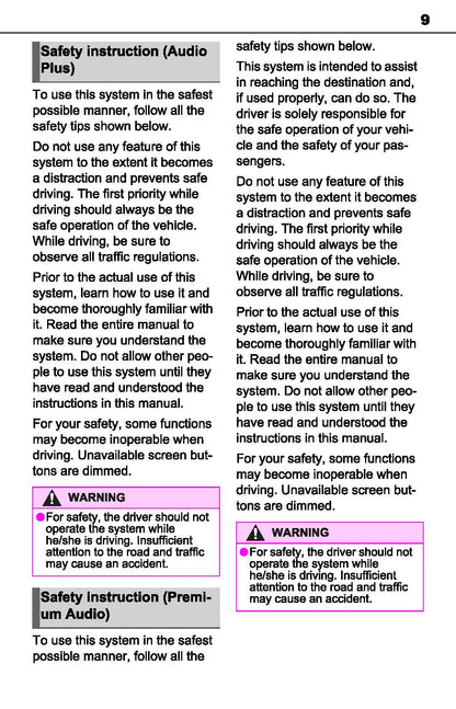 Toyota RAV4 Navigation And Multimedia System Owner's Manual 2019 - 2023