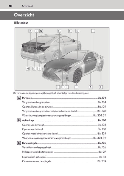 2018-2023 Lexus RC Manuel du propriétaire | Néerlandais