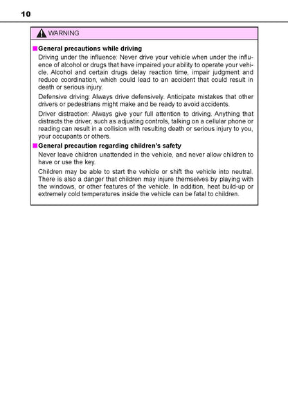 2018-2019 Toyota Auris Hybrid Owner's Manual | English