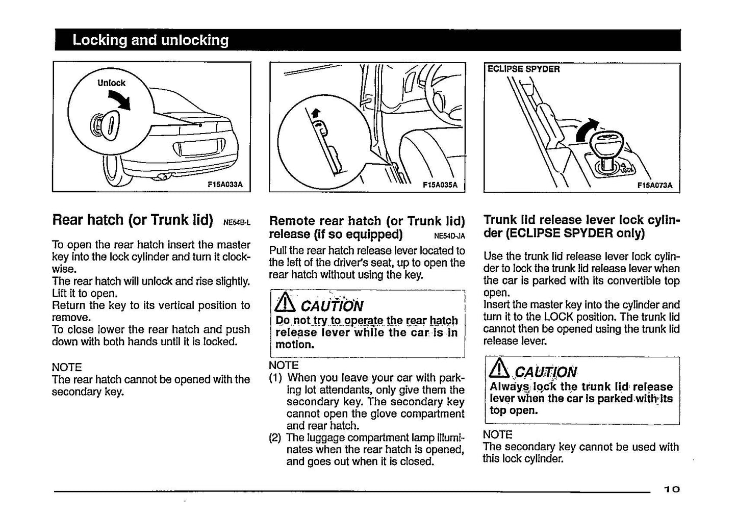 1997 Mitsubishi Eclipse Owner's Manual | English