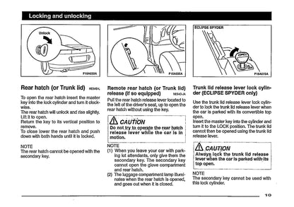 1997 Mitsubishi Eclipse Owner's Manual | English