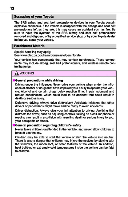 2020 Toyota Sequoia Owner's Manual | English