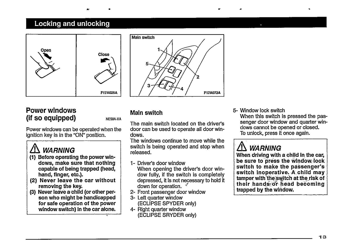 1997 Mitsubishi Eclipse Owner's Manual | English